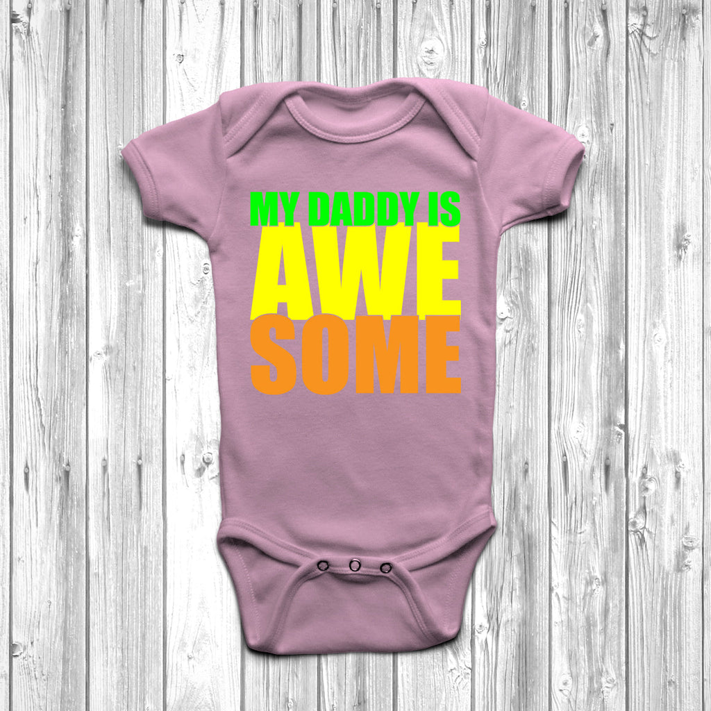 Get trendy with My Daddy Is Awesome Baby Grow - Baby Grow available at DizzyKitten. Grab yours for £8.95 today!