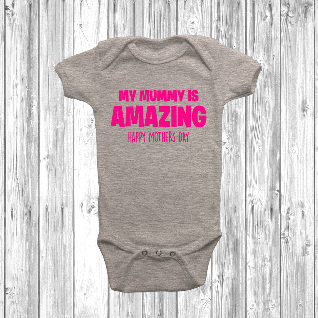Get trendy with My Mummy Is Amazing Baby Grow - Baby Grow available at DizzyKitten. Grab yours for £8.45 today!