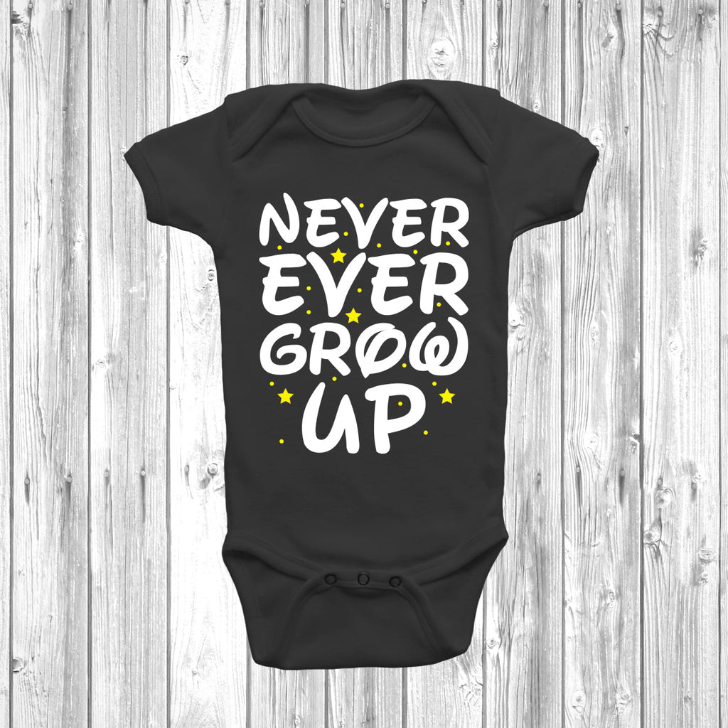 Get trendy with Never Ever Grow Up Baby Grow - Baby Grow available at DizzyKitten. Grab yours for £8.95 today!