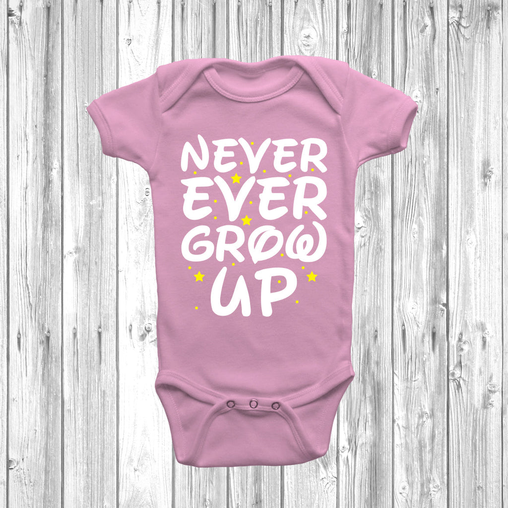 Get trendy with Never Ever Grow Up Baby Grow - Baby Grow available at DizzyKitten. Grab yours for £9.45 today!