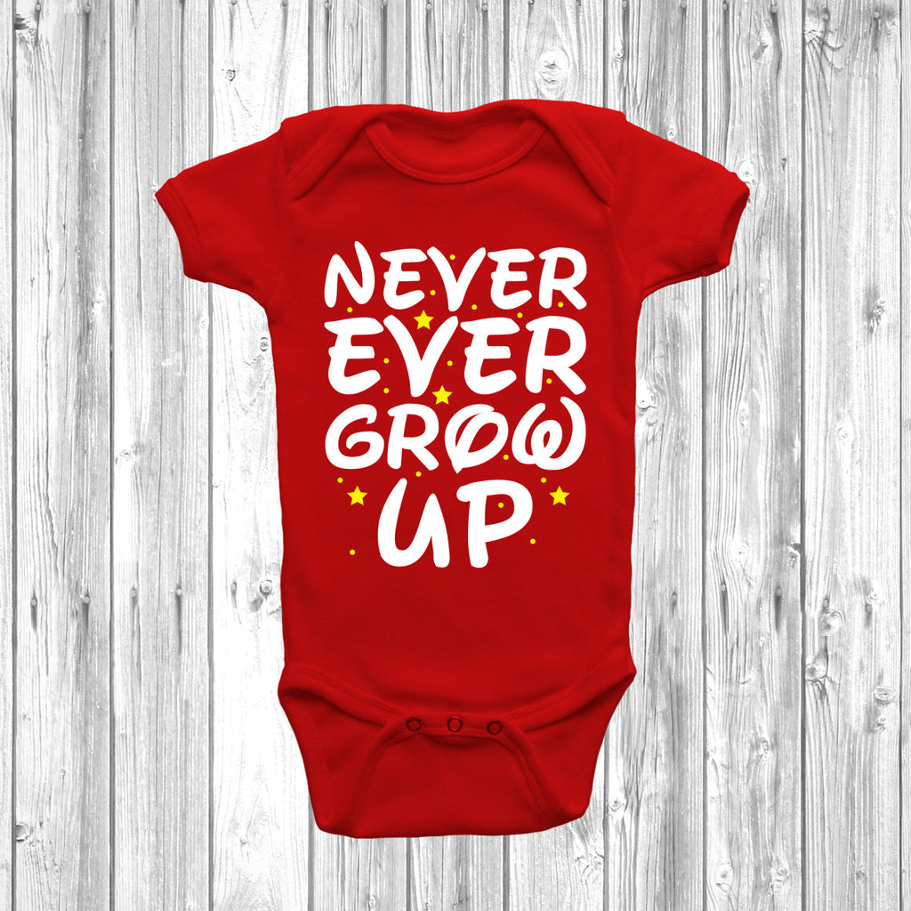 Get trendy with Never Ever Grow Up Baby Grow - Baby Grow available at DizzyKitten. Grab yours for £9.45 today!