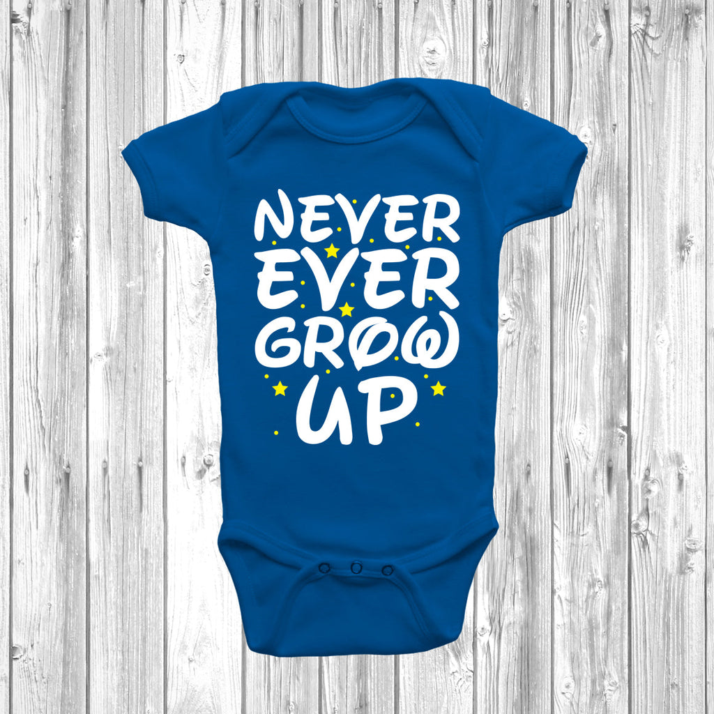 Get trendy with Never Ever Grow Up Baby Grow - Baby Grow available at DizzyKitten. Grab yours for £9.45 today!