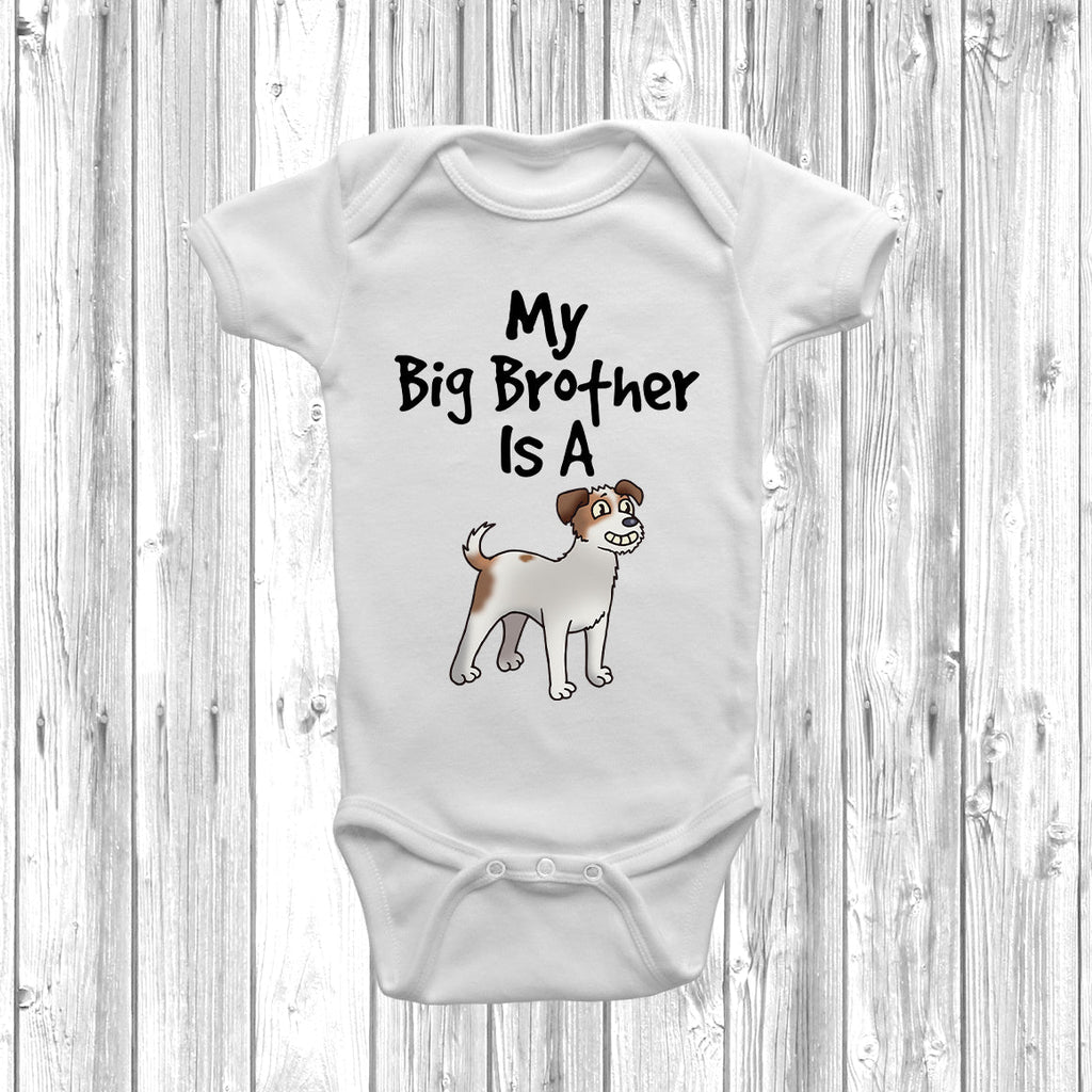 Get trendy with My Big Brother Is A Jack Russell Baby Grow - Baby Grow available at DizzyKitten. Grab yours for £8.95 today!