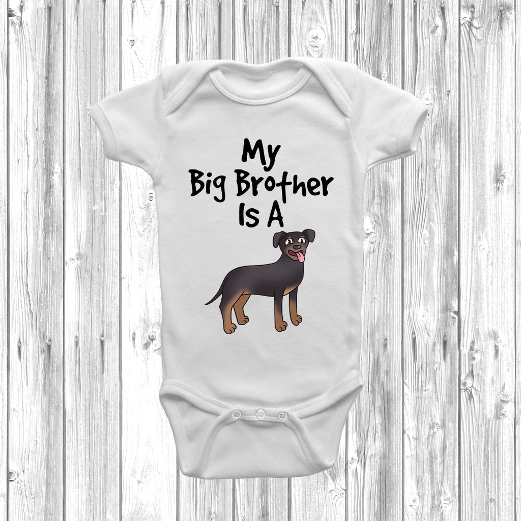 Get trendy with New - My Big Brother Is A Rottweiler Baby Grow - Baby Grow available at DizzyKitten. Grab yours for £8.95 today!
