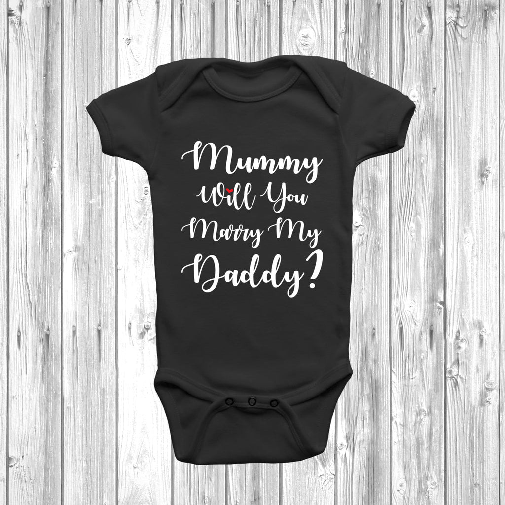 Get trendy with New - Mummy Will You Marry My Daddy Baby Grow - Baby Grow available at DizzyKitten. Grab yours for £9.45 today!