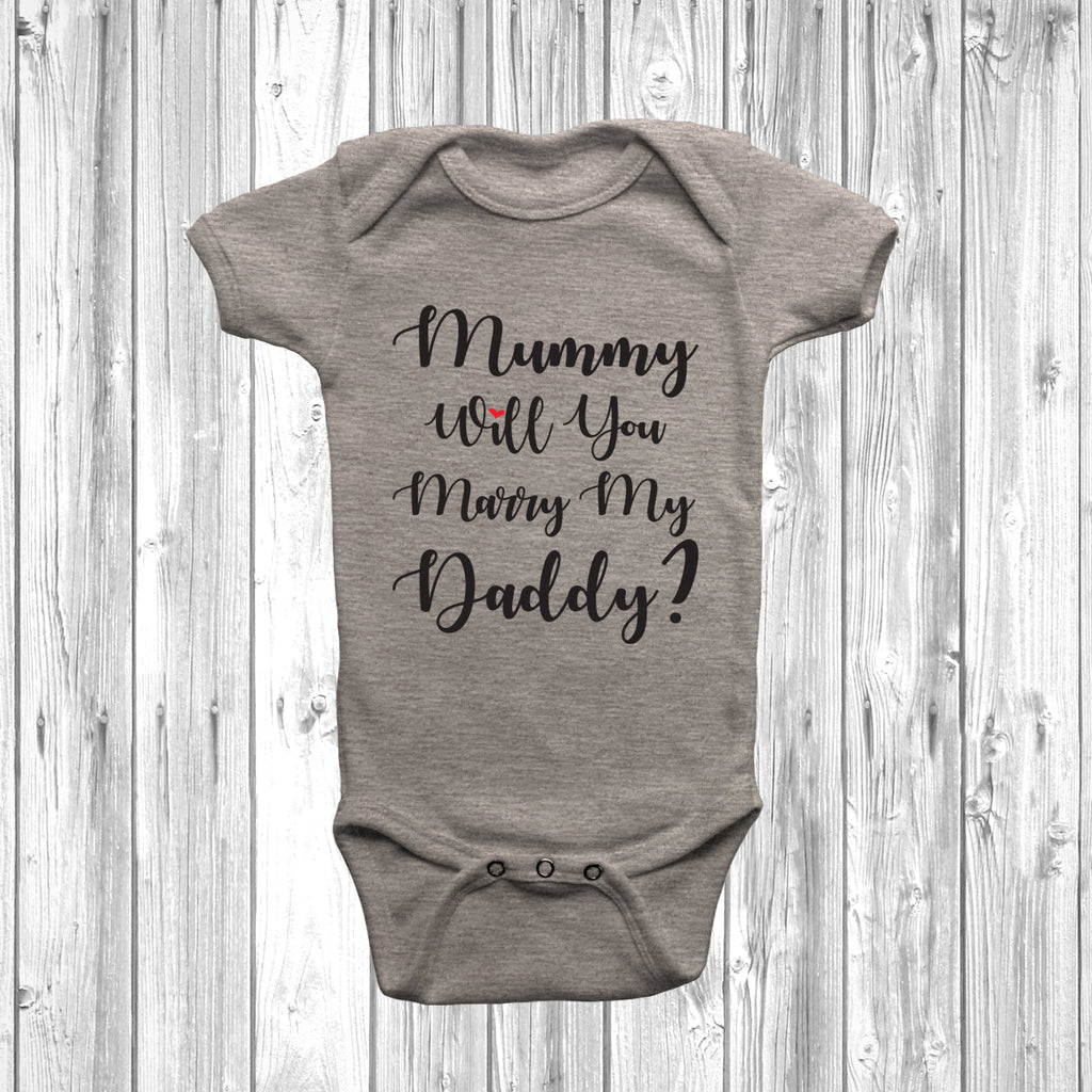 Get trendy with New - Mummy Will You Marry My Daddy Baby Grow - Baby Grow available at DizzyKitten. Grab yours for £9.45 today!