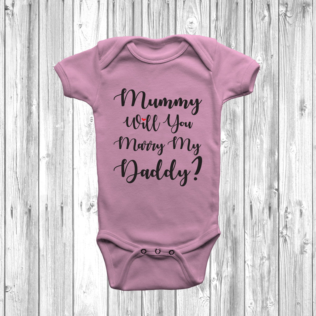 Get trendy with New - Mummy Will You Marry My Daddy Baby Grow - Baby Grow available at DizzyKitten. Grab yours for £9.45 today!