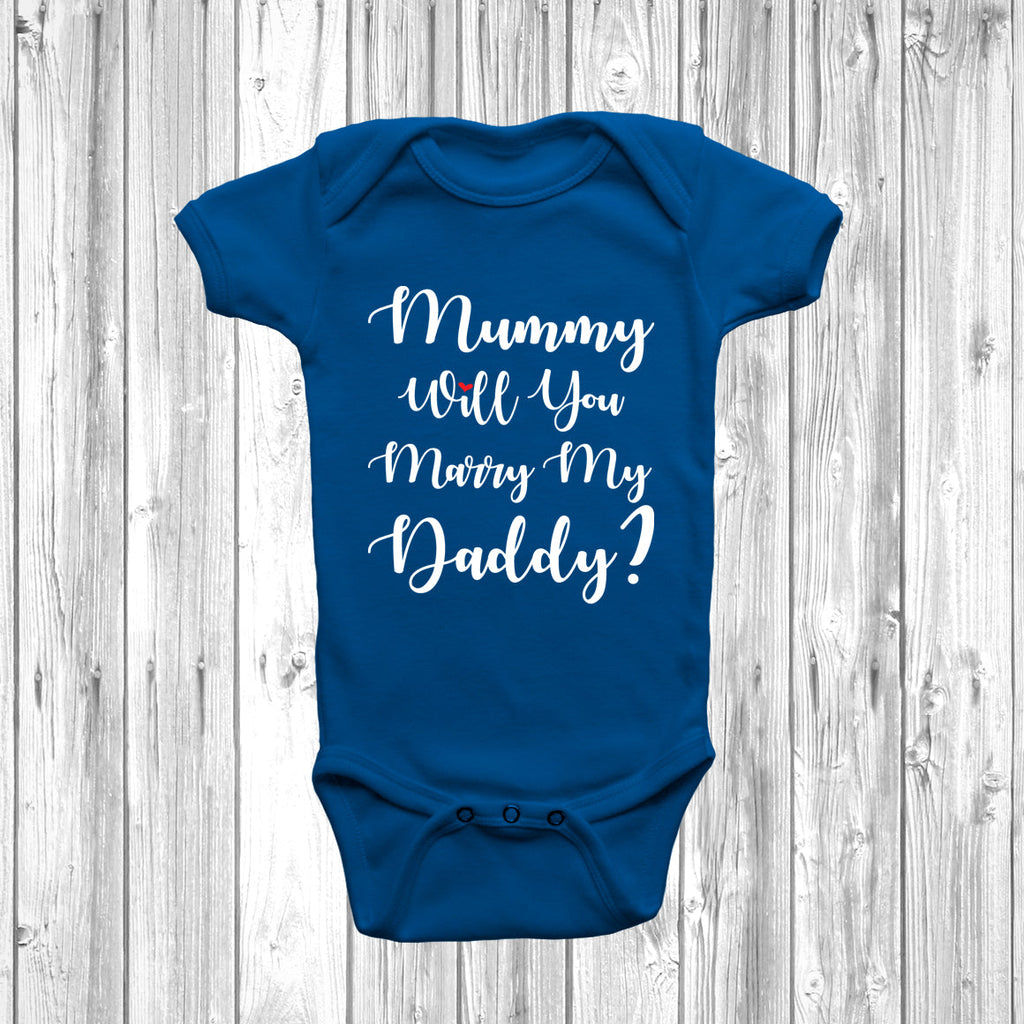 Get trendy with New - Mummy Will You Marry My Daddy Baby Grow - Baby Grow available at DizzyKitten. Grab yours for £9.45 today!