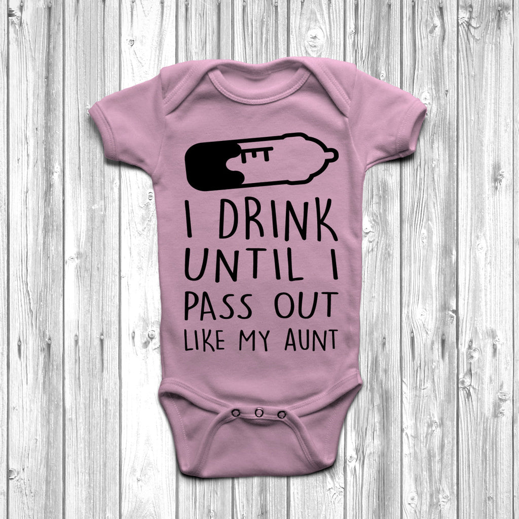 Get trendy with I Drink Until I Pass Out Like My Aunt Baby Grow - Baby Grow available at DizzyKitten. Grab yours for £7.95 today!