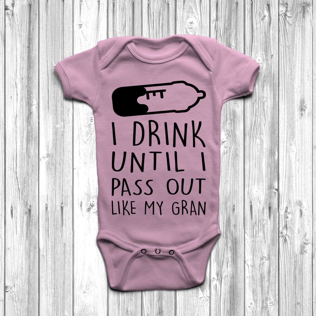 Get trendy with I Drink Until I Pass Out Like My Gran Baby Grow - Baby Grow available at DizzyKitten. Grab yours for £7.45 today!