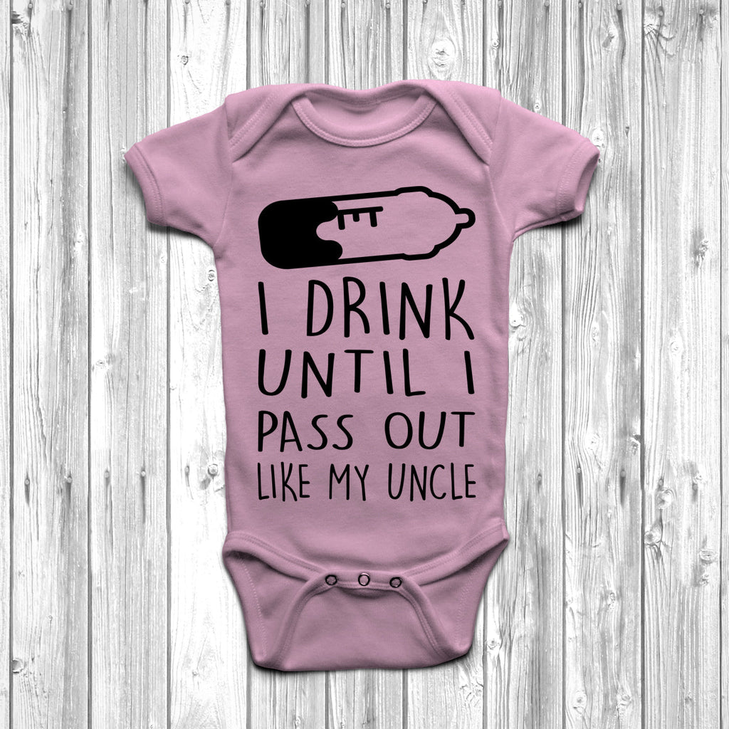 Get trendy with I Drink Until I Pass Out Like My Uncle Baby Grow - Baby Grow available at DizzyKitten. Grab yours for £7.45 today!