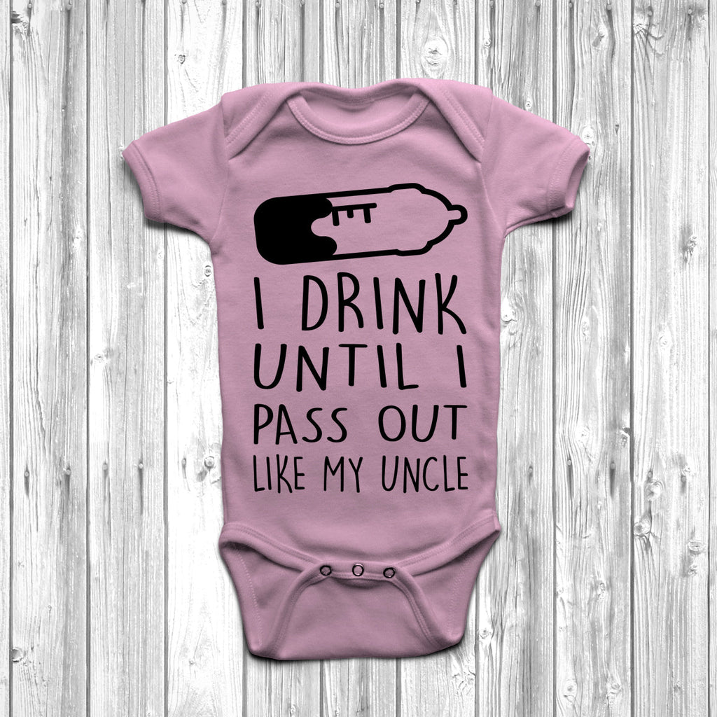 Get trendy with I Drink Until I Pass Out Like My Uncle Baby Grow - Baby Grow available at DizzyKitten. Grab yours for £6.95 today!