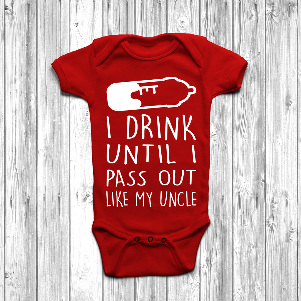 Get trendy with I Drink Until I Pass Out Like My Uncle Baby Grow - Baby Grow available at DizzyKitten. Grab yours for £7.45 today!