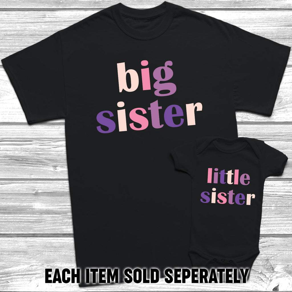 Get trendy with Big Sister Little Sister Pastels T-Shirt Baby Grow Set -  available at DizzyKitten. Grab yours for £8.49 today!