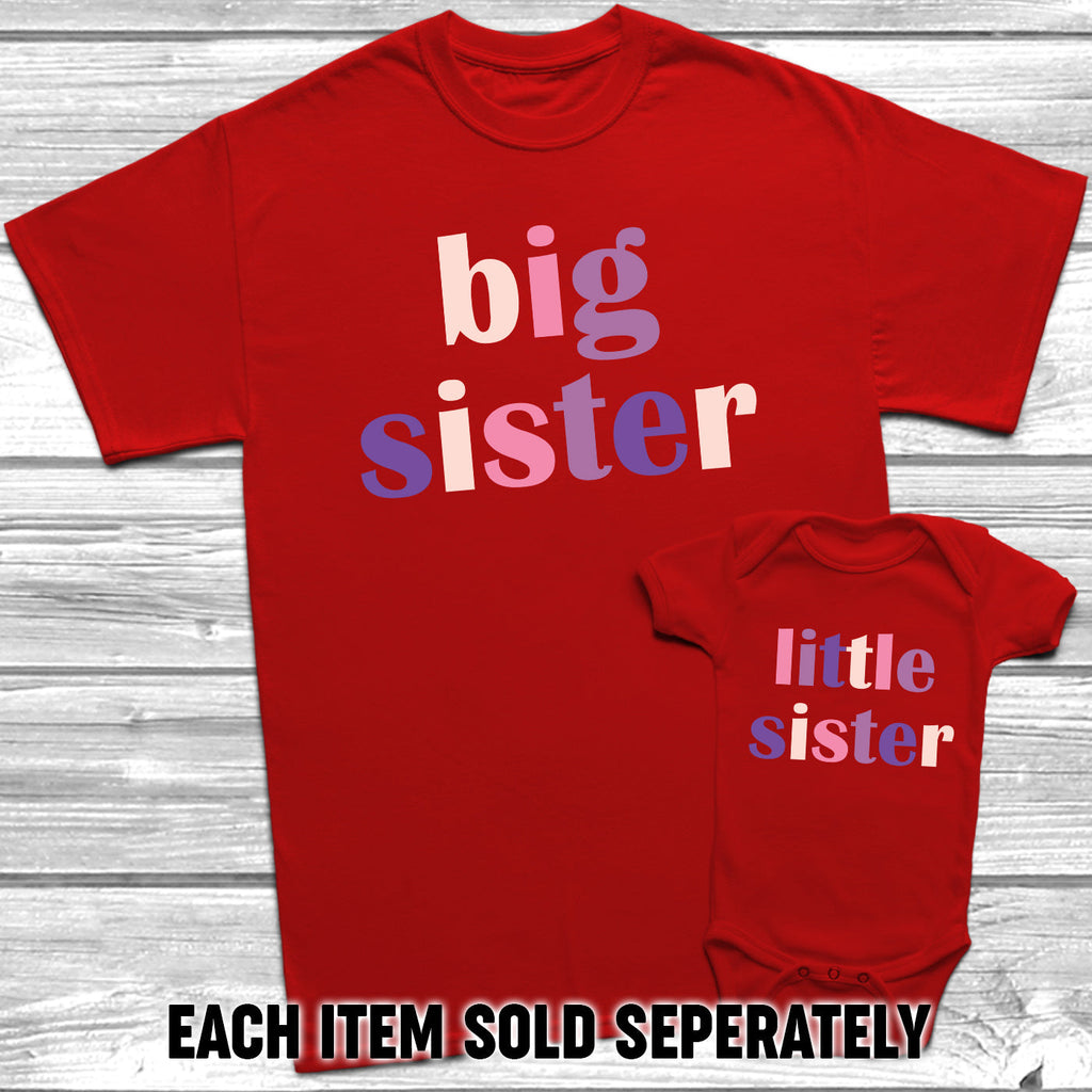 Get trendy with Big Sister Little Sister Pastels T-Shirt Baby Grow Set -  available at DizzyKitten. Grab yours for £8.49 today!