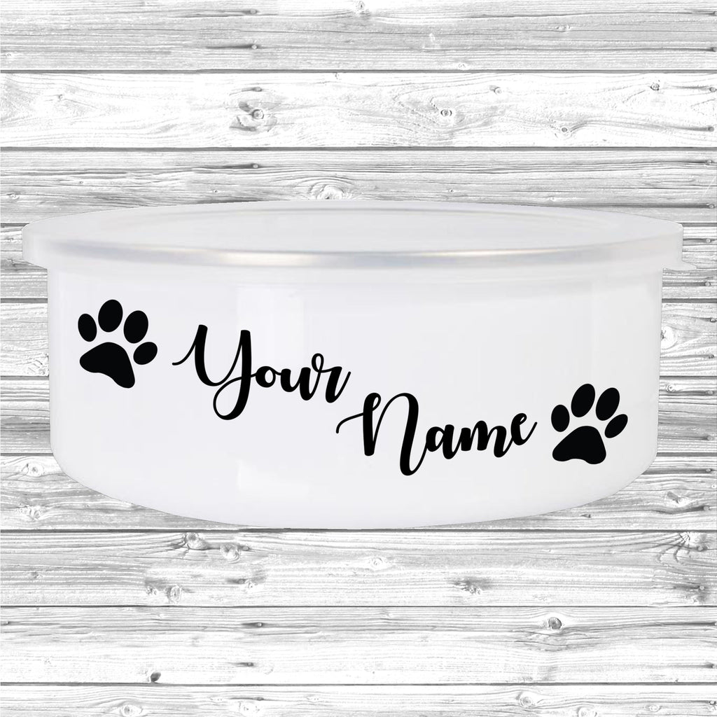Get trendy with Paw Print Personalised Dog Bowl -  available at DizzyKitten. Grab yours for £16.95 today!