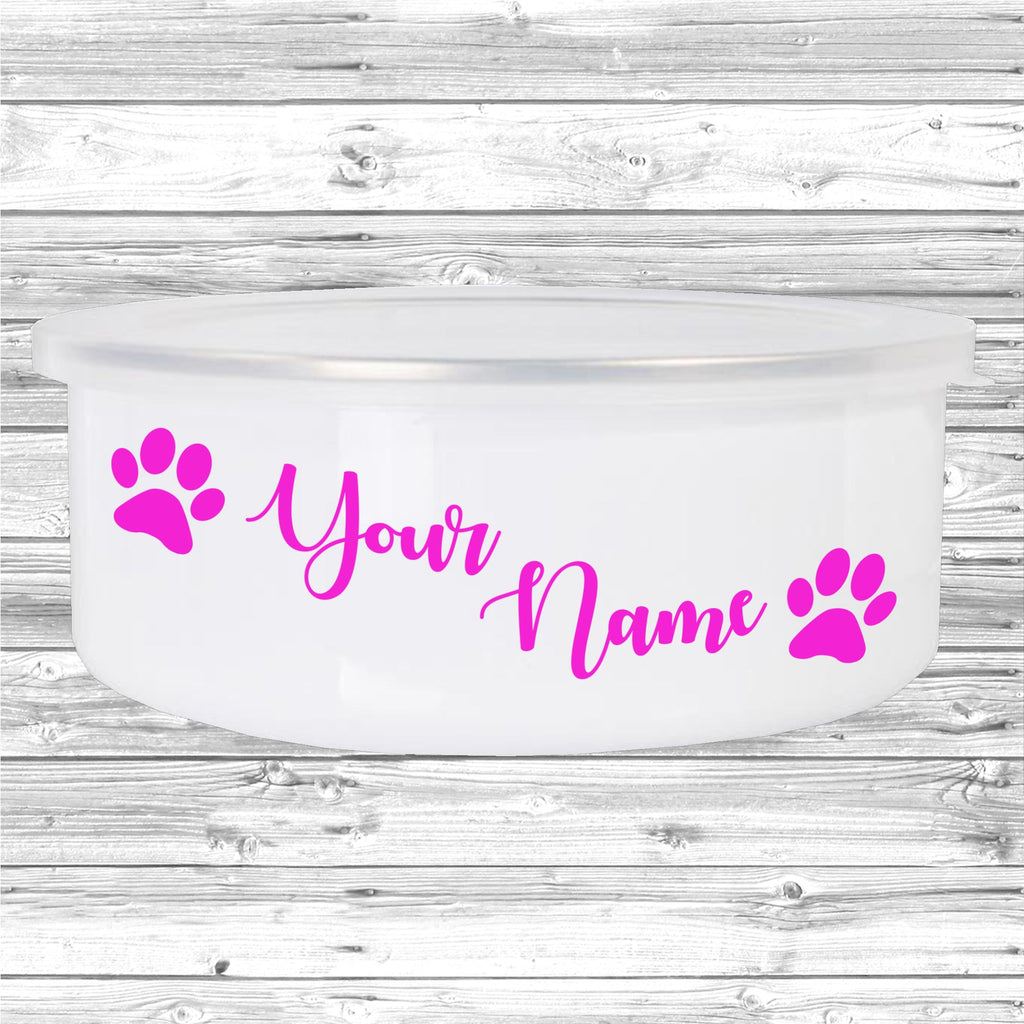 Get trendy with Paw Print Personalised Dog Bowl -  available at DizzyKitten. Grab yours for £16.45 today!