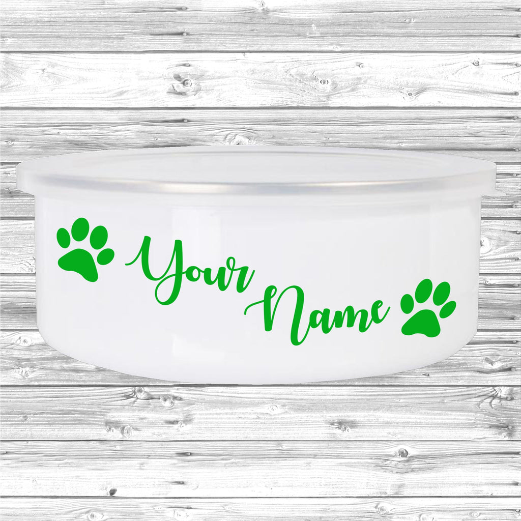 Get trendy with Paw Print Personalised Dog Bowl -  available at DizzyKitten. Grab yours for £16.45 today!