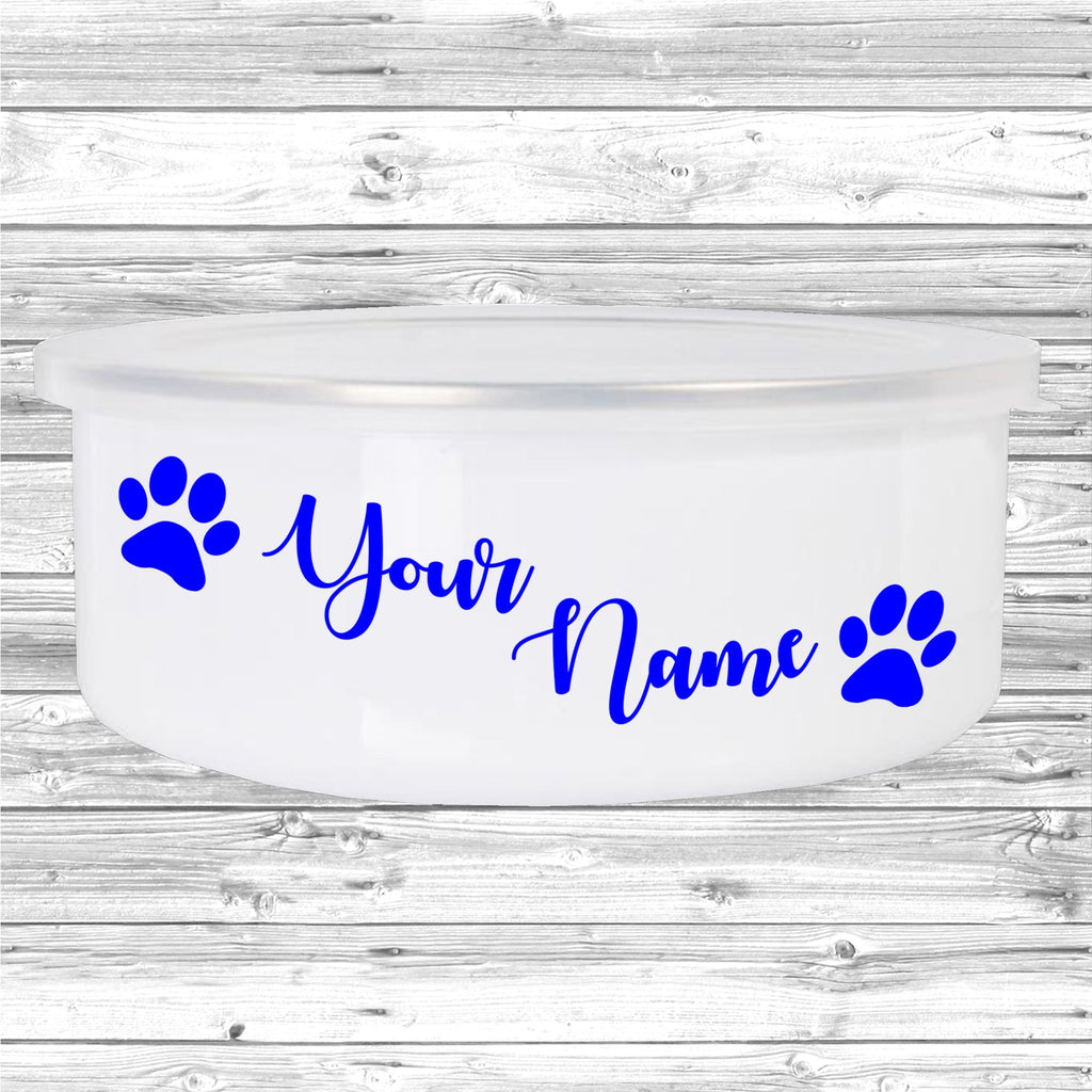 Get trendy with Paw Print Personalised Dog Bowl -  available at DizzyKitten. Grab yours for £16.95 today!