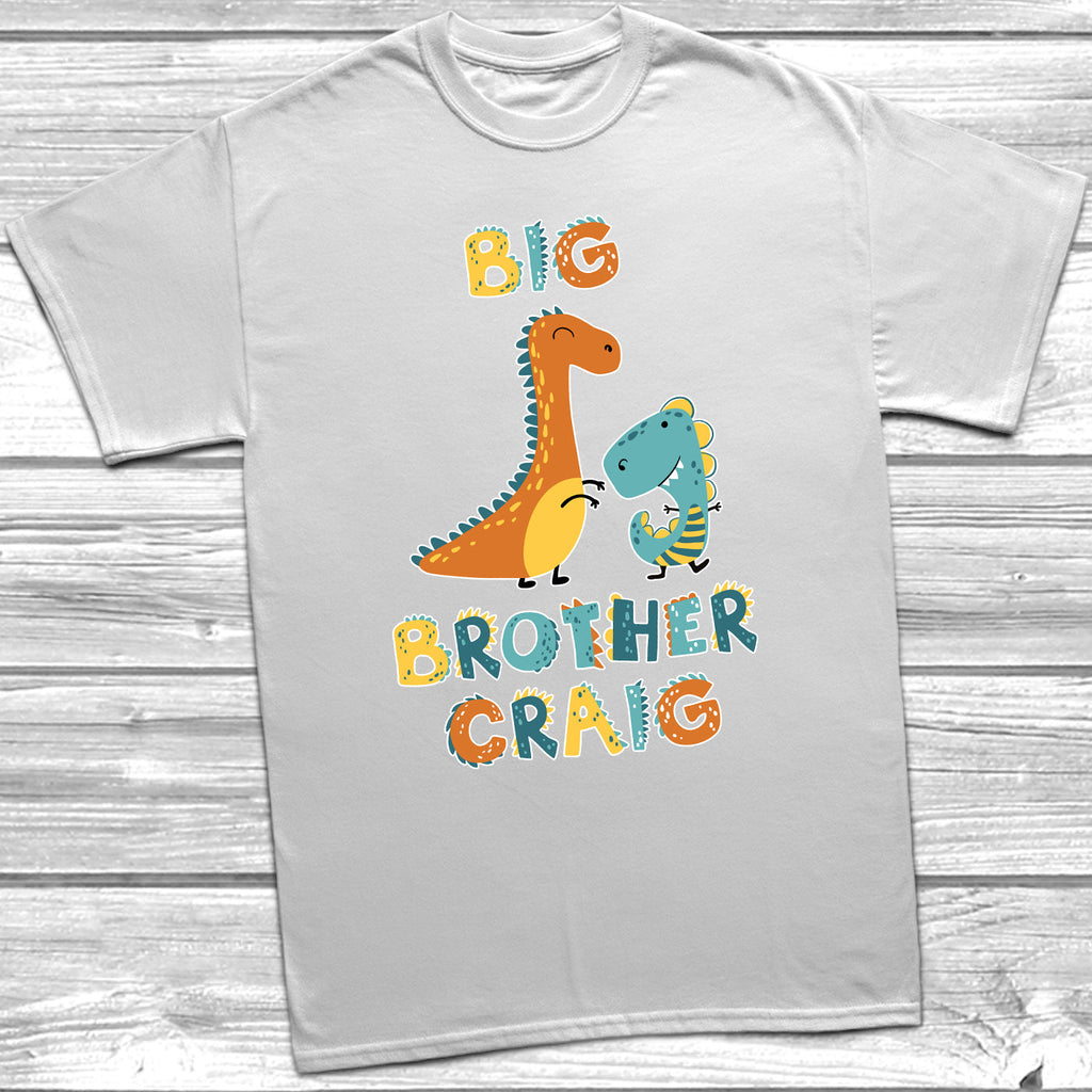 Get trendy with Personalised Dinosaur Big Brother Little Brother T-Shirt Baby Grow Set -  available at DizzyKitten. Grab yours for £10.95 today!