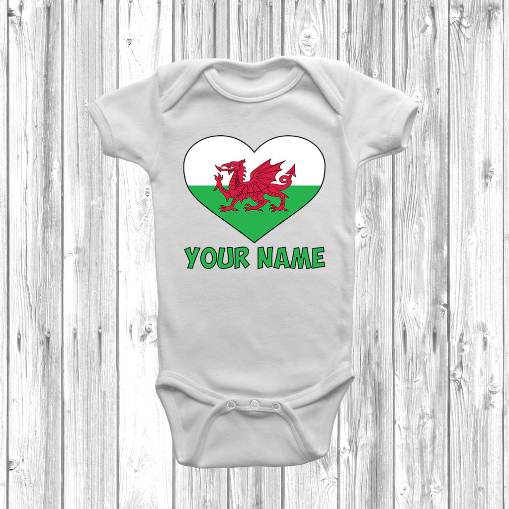 Get trendy with Personalised Wales Flag Baby Grow -  available at DizzyKitten. Grab yours for £8.49 today!