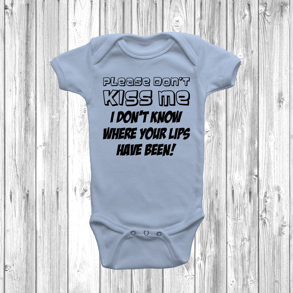 Get trendy with Please Don't Kiss Me Lips Baby Grow - Baby Grow available at DizzyKitten. Grab yours for £7.95 today!