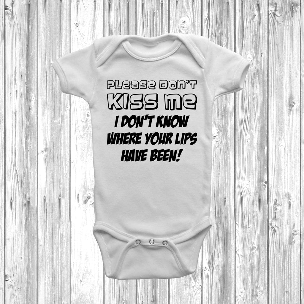 Get trendy with Please Don't Kiss Me Lips Baby Grow - Baby Grow available at DizzyKitten. Grab yours for £7.95 today!