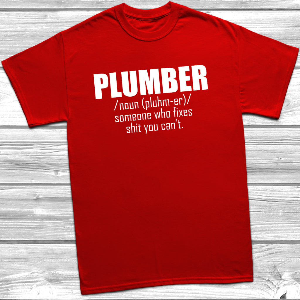 Get trendy with Plumber Noun T-Shirt - T-Shirt available at DizzyKitten. Grab yours for £9.49 today!