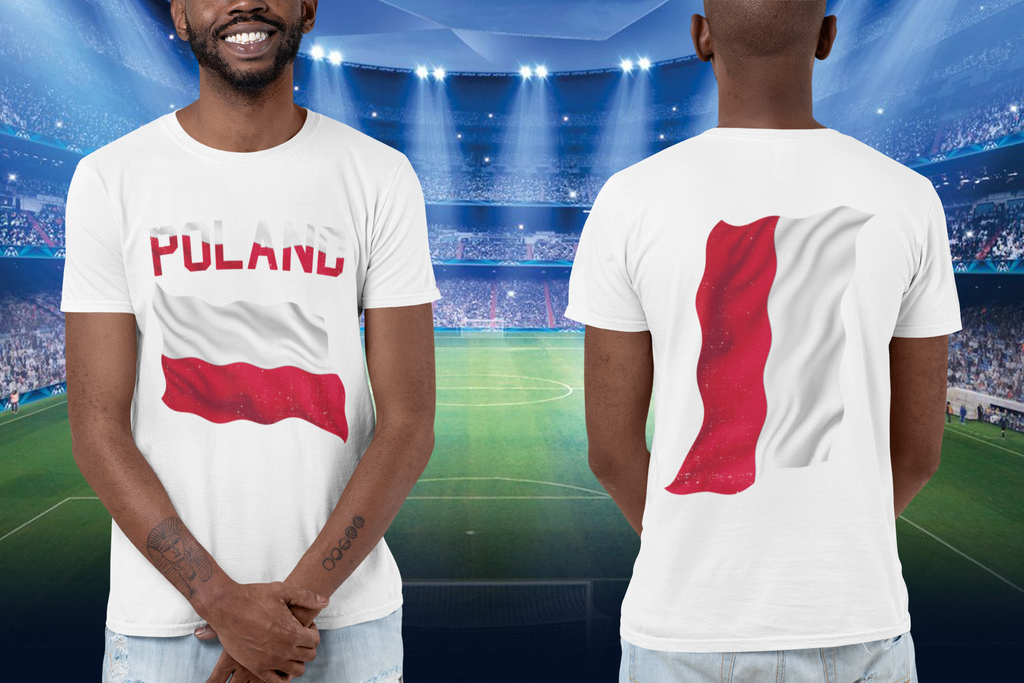 Get trendy with Poland Waving Flag T-Shirt - T-Shirt available at DizzyKitten. Grab yours for £17.95 today!