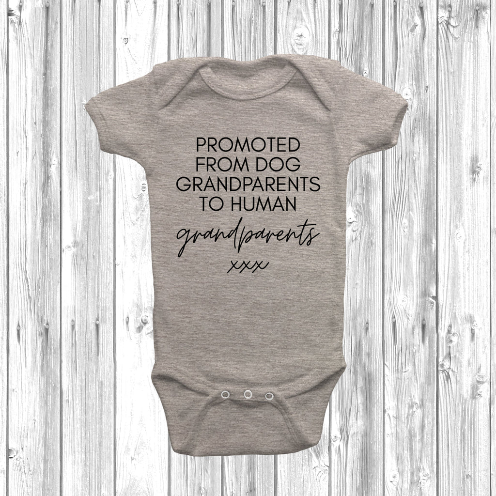 Get trendy with Promoted From Dog Grandparents Baby Grow - Baby Grow available at DizzyKitten. Grab yours for £8.45 today!