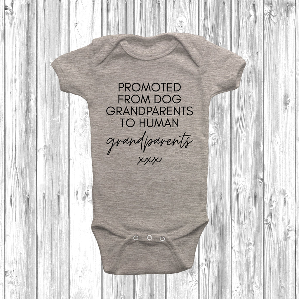 Get trendy with Promoted From Dog Grandparents Baby Grow - Baby Grow available at DizzyKitten. Grab yours for £7.95 today!