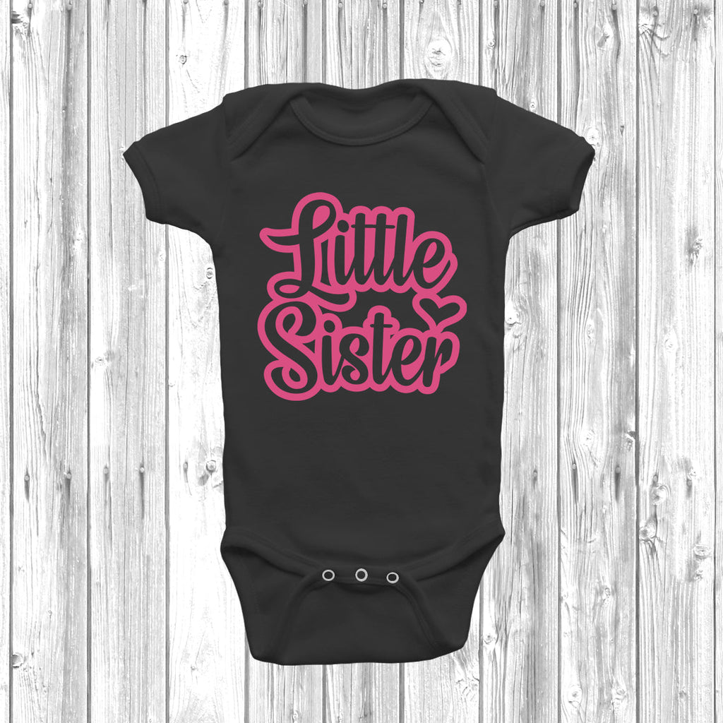 Get trendy with Retro Big Sister Little Sister T-Shirt Baby Grow Set -  available at DizzyKitten. Grab yours for £8.45 today!