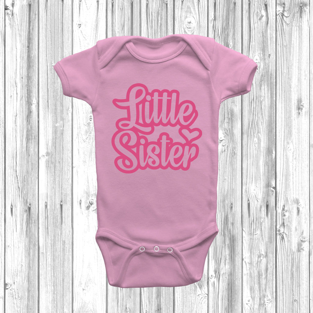 Get trendy with Retro Big Sister Little Sister T-Shirt Baby Grow Set -  available at DizzyKitten. Grab yours for £7.95 today!