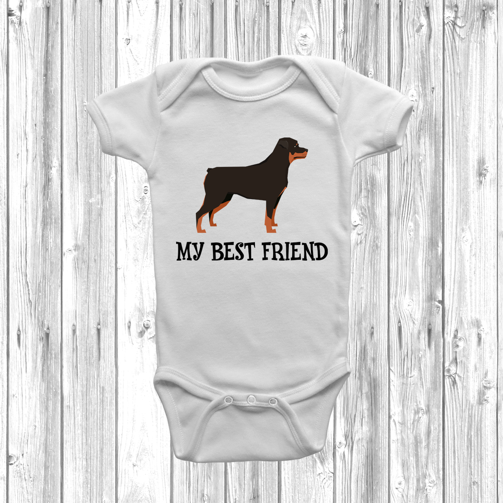 Get trendy with Rottweiler My Best Friend Baby Grow -  available at DizzyKitten. Grab yours for £8.95 today!