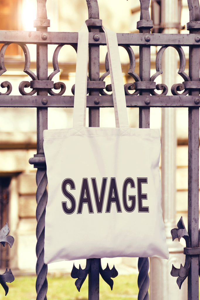 Get trendy with Savage Tote Bag - Tote Bag available at DizzyKitten. Grab yours for £8.49 today!