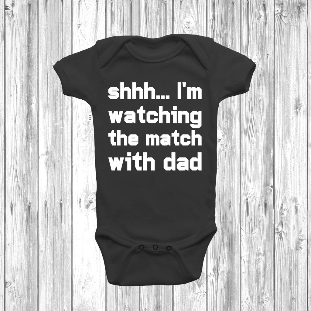 Get trendy with Shhh I'm Watching The Match With Dad Baby Grow - Baby Grow available at DizzyKitten. Grab yours for £8.45 today!
