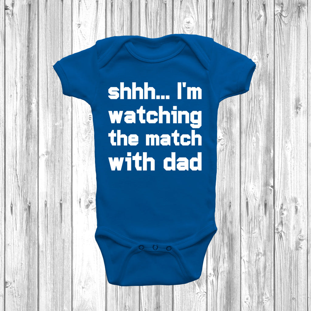 Get trendy with Shhh I'm Watching The Match With Dad Baby Grow - Baby Grow available at DizzyKitten. Grab yours for £8.45 today!
