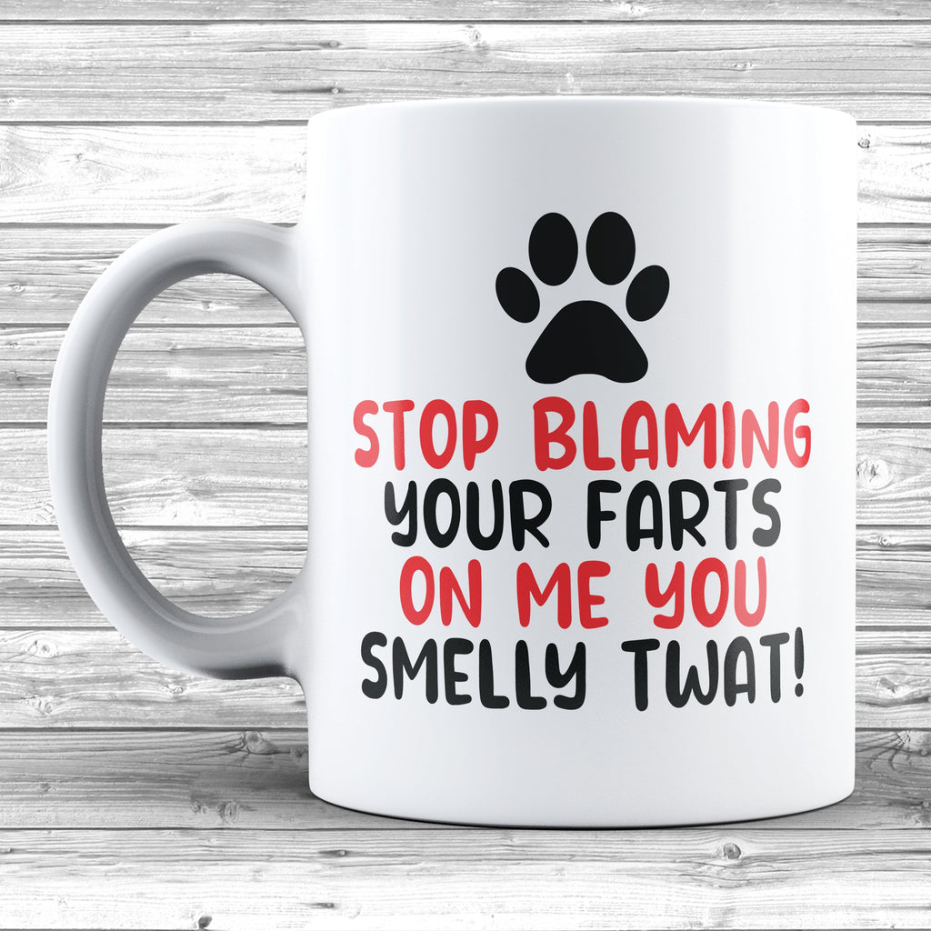 Get trendy with Stop Blaming Your Farts On Me Dog 11oz / 15oz Mug - Mug available at DizzyKitten. Grab yours for £4.49 today!