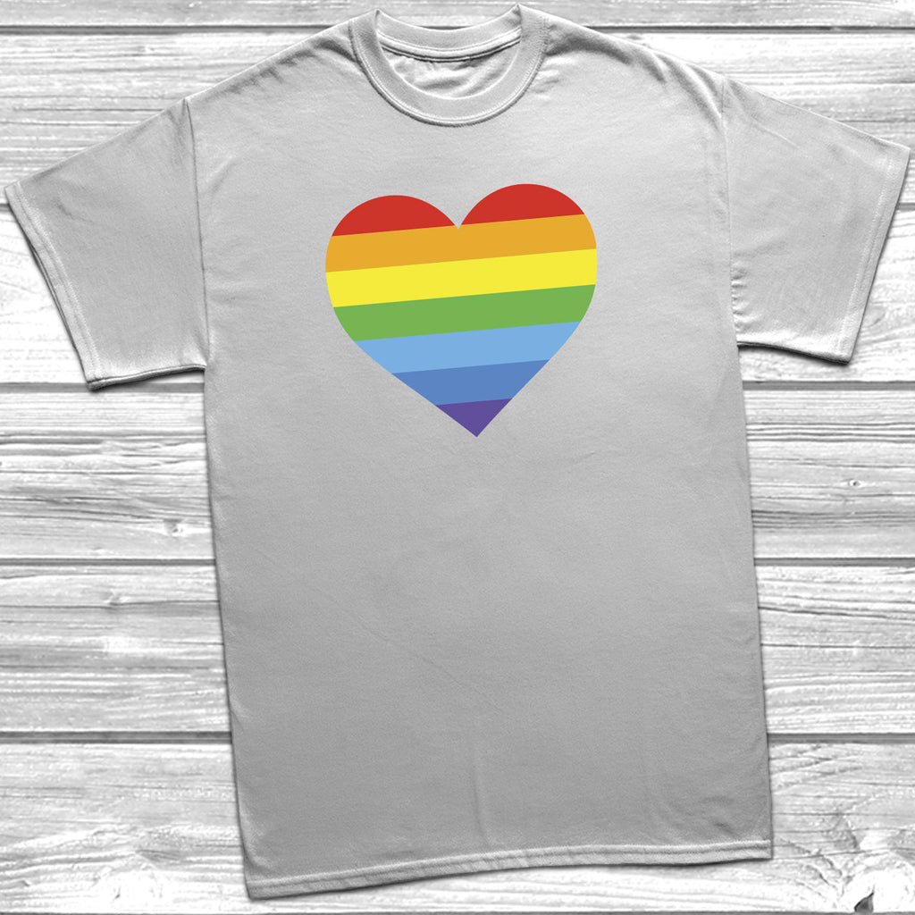 Get trendy with Rainbow Heart Stripes LGBT T-Shirt - T-Shirt available at DizzyKitten. Grab yours for £10.45 today!