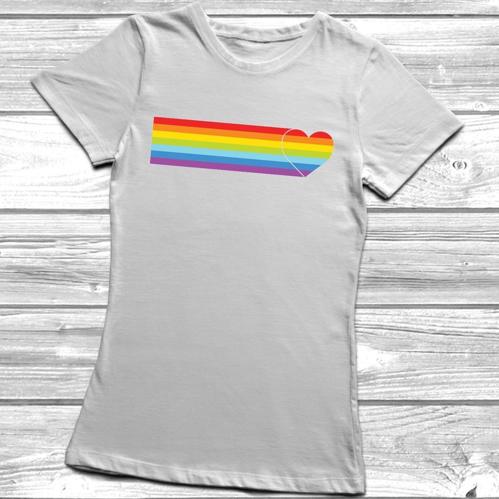 Get trendy with Heart Rainbow Stripe T-Shirt - T-Shirt available at DizzyKitten. Grab yours for £8.99 today!