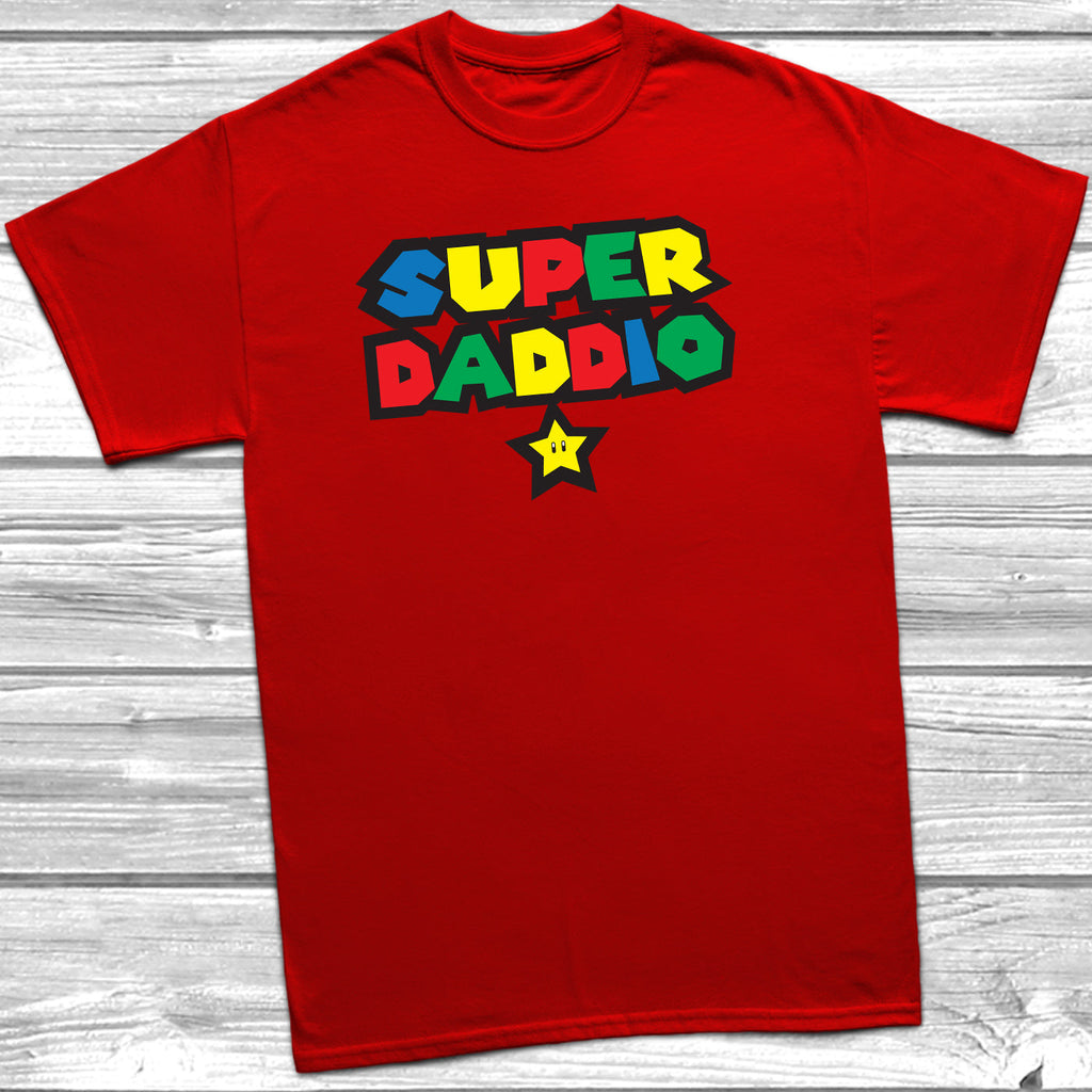 Get trendy with Super Daddio Mario T-Shirt - T-Shirt available at DizzyKitten. Grab yours for £9.99 today!