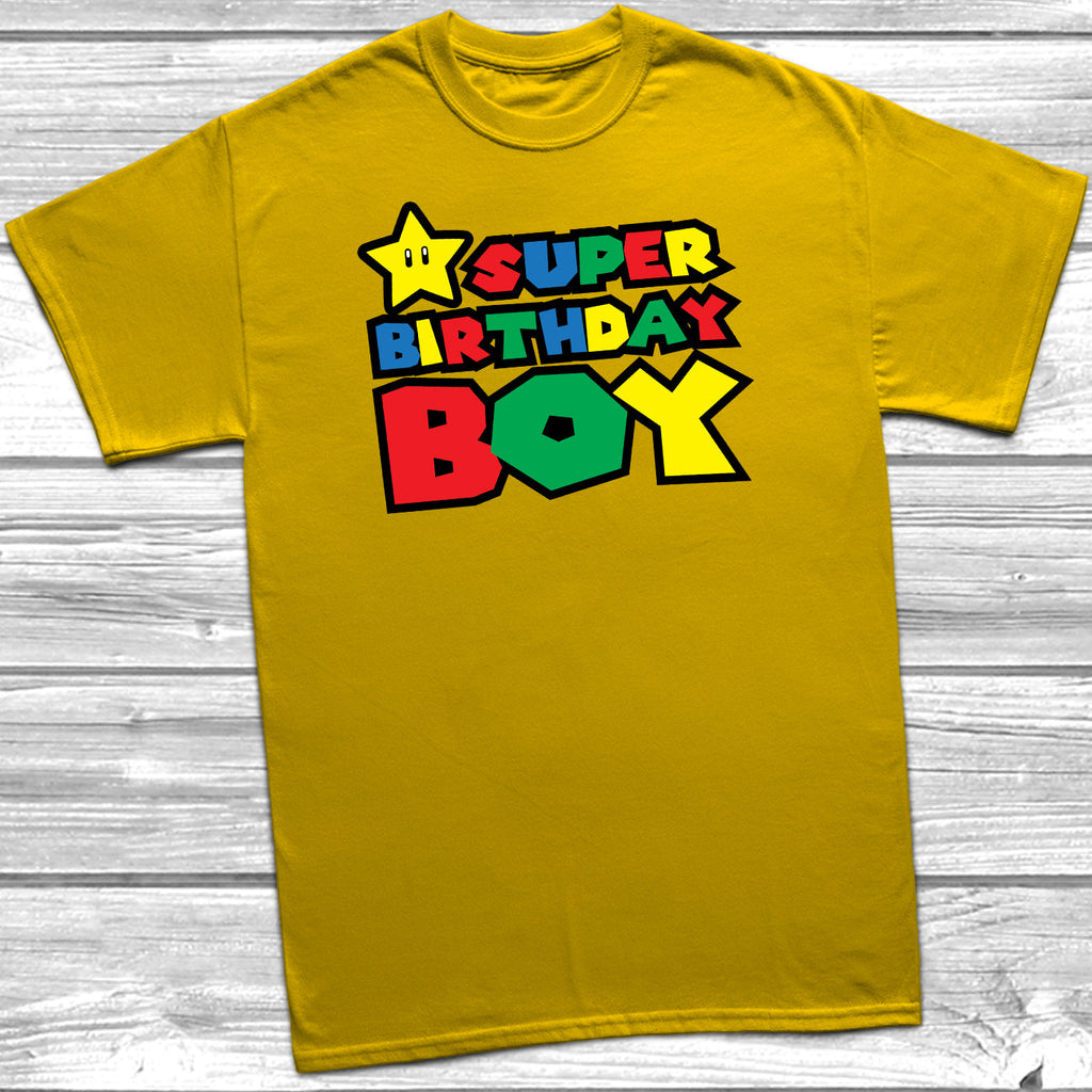 Get trendy with Super Birthday Boy T-Shirt - T-Shirt available at DizzyKitten. Grab yours for £9.99 today!