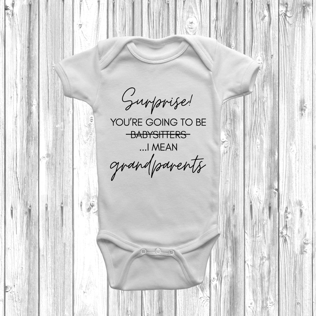 Surprise You're Going To Be Grandparents Baby Grow