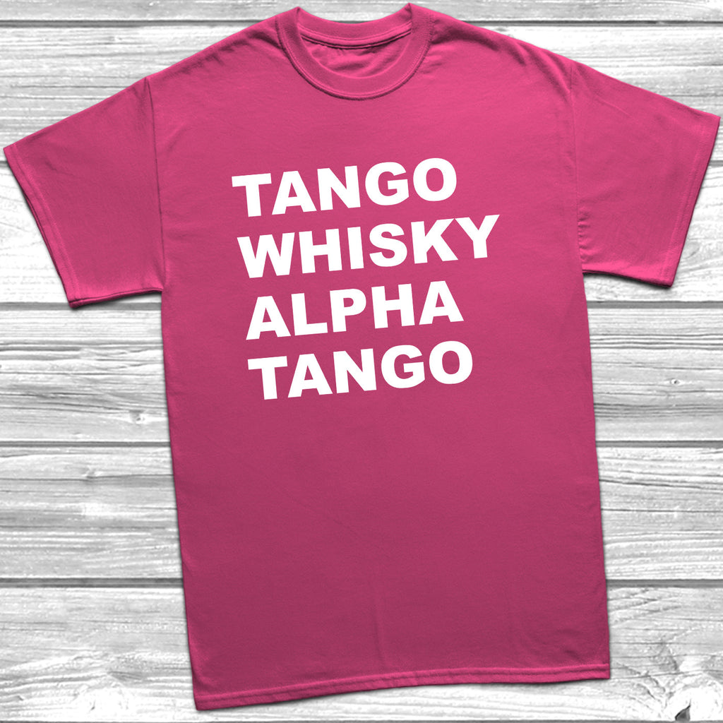 Get trendy with Tango Whisky Alpha Tango T-Shirt - T-Shirt available at DizzyKitten. Grab yours for £8.99 today!