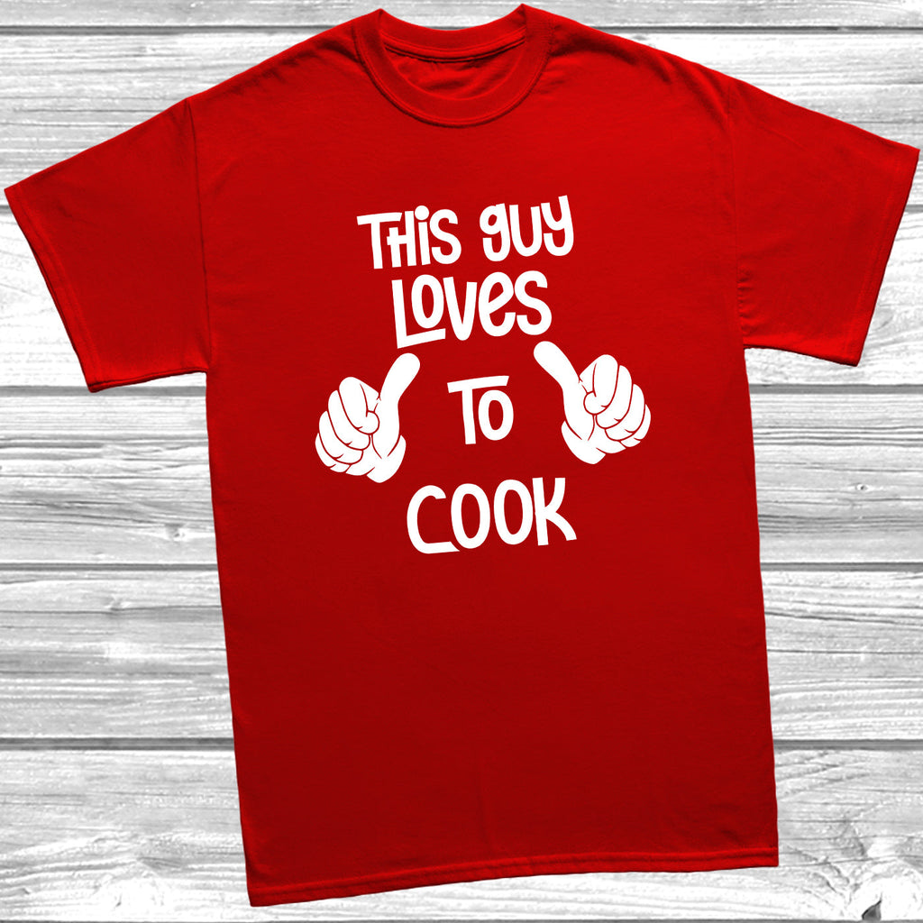 Get trendy with This Guy Loves To Cook T-Shirt - T-Shirt available at DizzyKitten. Grab yours for £9.99 today!