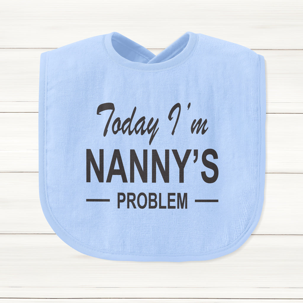 Get trendy with Today I'm Nanny's Problem Baby Bib - Baby Grow available at DizzyKitten. Grab yours for £6.49 today!