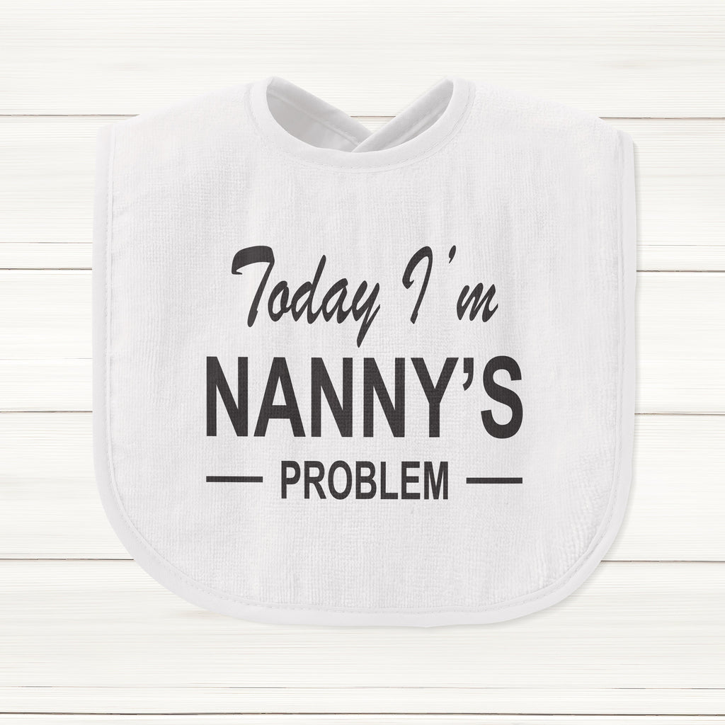 Get trendy with Today I'm Nanny's Problem Baby Bib - Baby Grow available at DizzyKitten. Grab yours for £5.99 today!