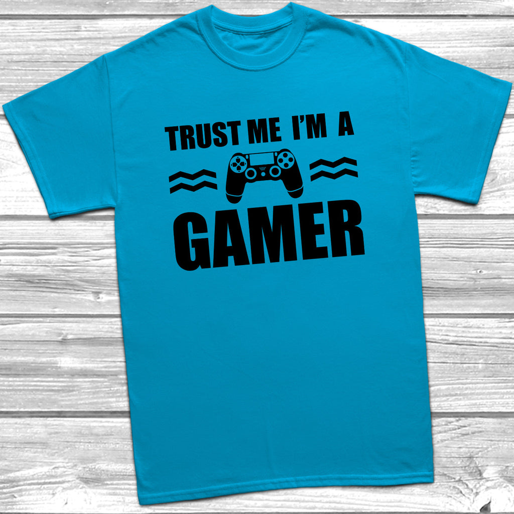 Get trendy with Trust Me I'm A Gamer PS T-Shirt - T-Shirt available at DizzyKitten. Grab yours for £8.99 today!