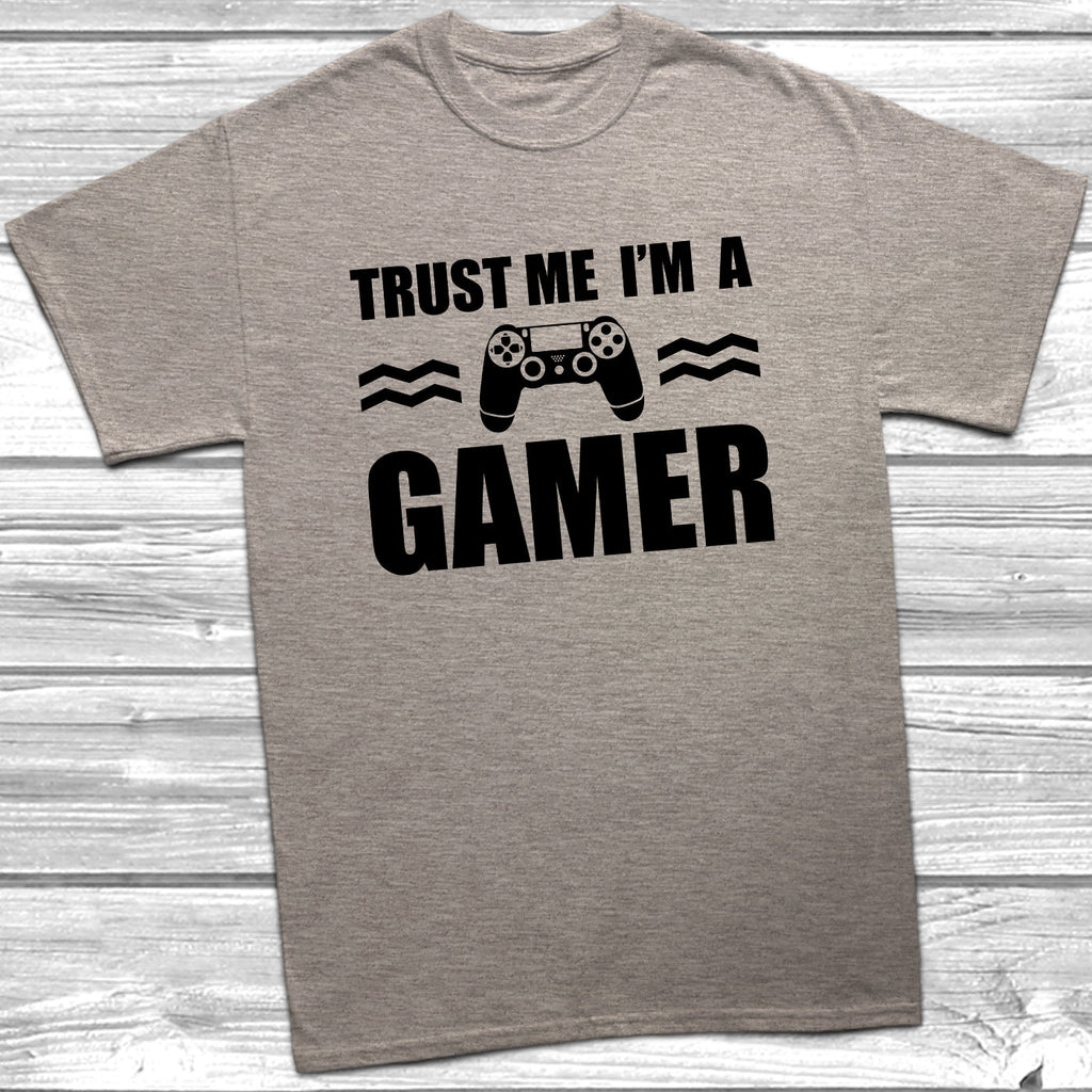 Get trendy with Trust Me I'm A Gamer PS T-Shirt - T-Shirt available at DizzyKitten. Grab yours for £8.99 today!