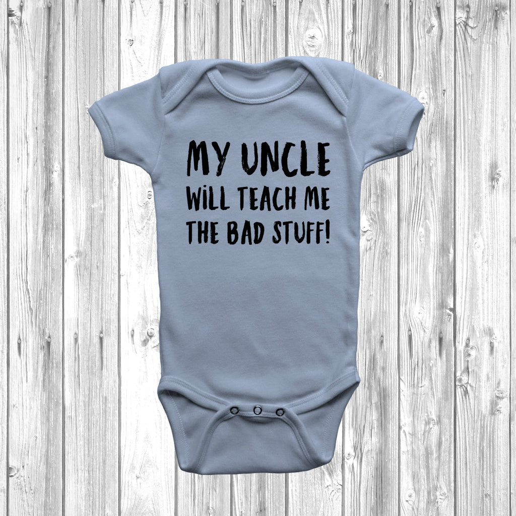 Get trendy with My Uncle Will Teach Me The Bad Stuff Baby Grow - Baby Grow available at DizzyKitten. Grab yours for £10.45 today!
